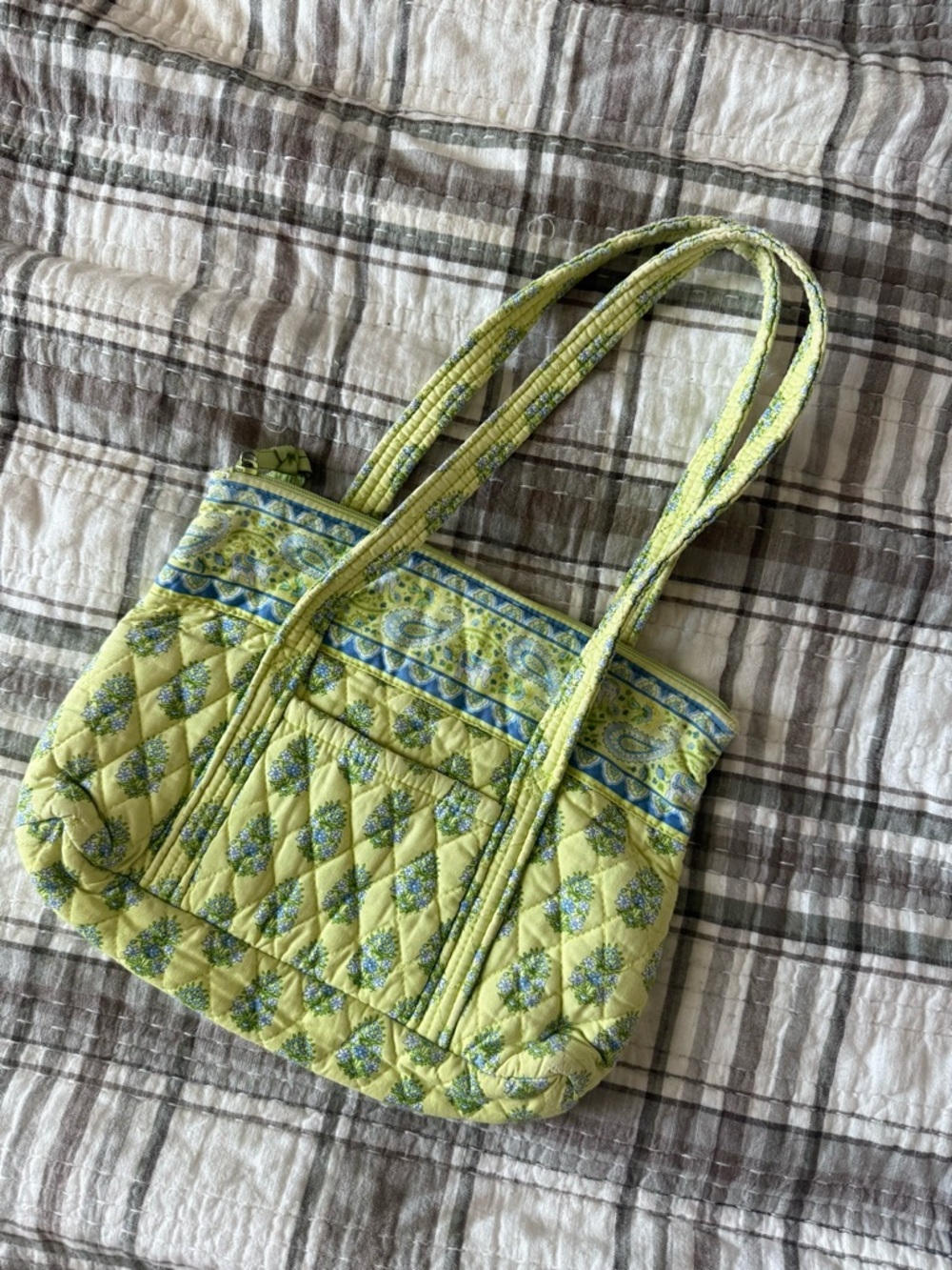 Vera Bradley Y2K lime green Quilted Floral shoulder bag